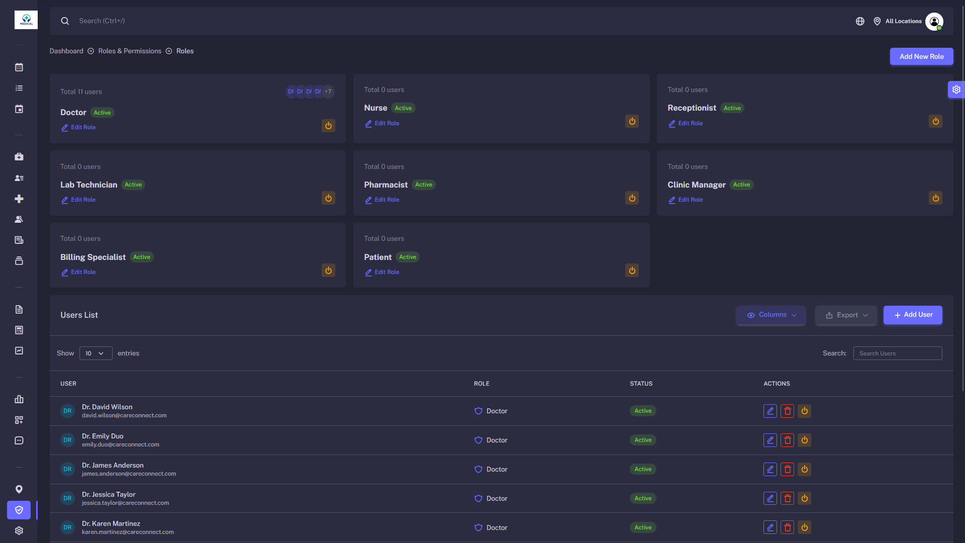 Dark Mode Roles UI